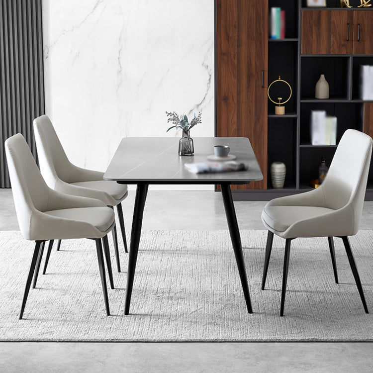 Contemporary Leather Dining Chairs Upholstered Arm Chair with Metal Legs for Restaurant Clearhalo ' kitchen&dining_furn' 'Dining Chairs' 'Dining Tables & Seating' 'dining_chair' 'furn' 'furn_dining_chair' 'Furniture' 'furniture_dining_chair' 'Kitchen & Dining Furniture' 'kitchen' 3872002