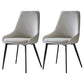 Contemporary Leather Dining Chairs Upholstered Arm Chair with Metal Legs for Restaurant Light Gray 2 Piece Set Clearhalo ' kitchen&dining_furn' 'Dining Chairs' 'Dining Tables & Seating' 'dining_chair' 'furn' 'furn_dining_chair' 'Furniture' 'furniture_dining_chair' 'Kitchen & Dining Furniture' 'kitchen' 3872006
