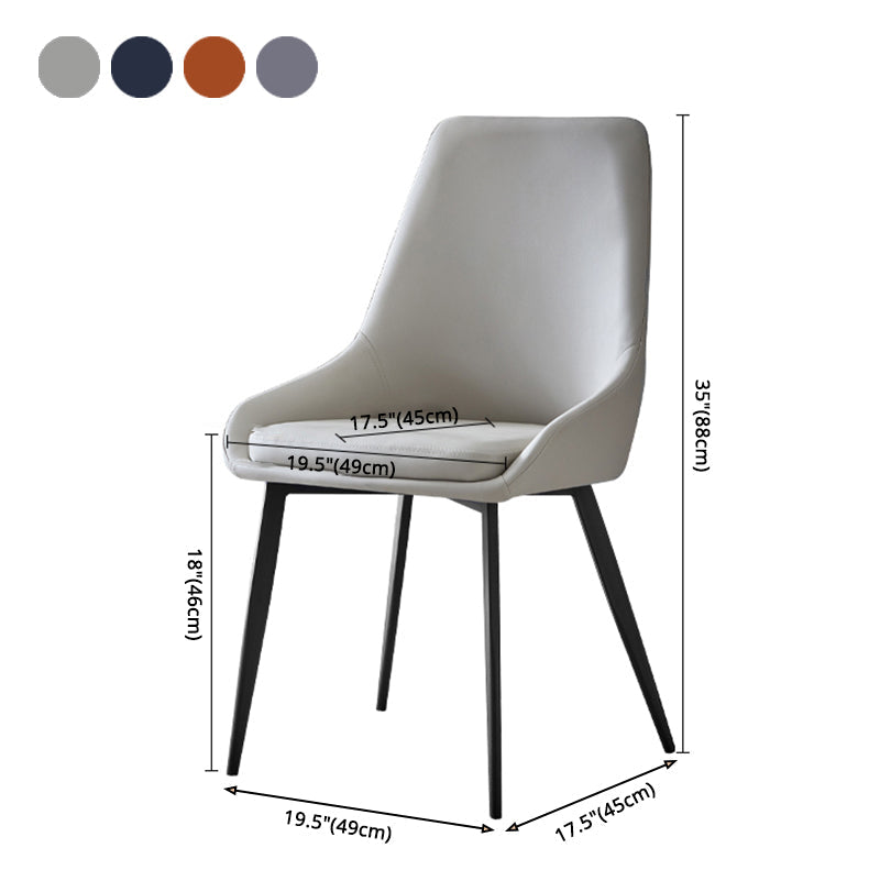 Contemporary Leather Dining Chairs Upholstered Arm Chair with Metal Legs for Restaurant Clearhalo ' kitchen&dining_furn' 'Dining Chairs' 'Dining Tables & Seating' 'dining_chair' 'furn' 'furn_dining_chair' 'Furniture' 'furniture_dining_chair' 'Kitchen & Dining Furniture' 'kitchen' 3872022