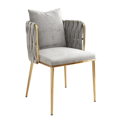 Contemporary Metal Dining Room Chairs Velvet Armless Dining Chairs for Home Use Grey 1 Piece Clearhalo ' kitchen&dining_furn' 'Dining Chairs' 'Dining Tables & Seating' 'dining_chair' 'furn' 'furn_dining_chair' 'Furniture' 'furniture_dining_chair' 'Kitchen & Dining Furniture' 'kitchen' 3872024