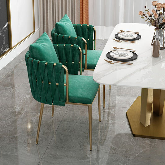 Contemporary Metal Dining Room Chairs Velvet Armless Dining Chairs for Home Use Clearhalo ' kitchen&dining_furn' 'Dining Chairs' 'Dining Tables & Seating' 'dining_chair' 'furn' 'furn_dining_chair' 'Furniture' 'furniture_dining_chair' 'Kitchen & Dining Furniture' 'kitchen' 3872026