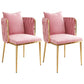 Contemporary Metal Dining Room Chairs Velvet Armless Dining Chairs for Home Use Pink 2 Piece Set Clearhalo ' kitchen&dining_furn' 'Dining Chairs' 'Dining Tables & Seating' 'dining_chair' 'furn' 'furn_dining_chair' 'Furniture' 'furniture_dining_chair' 'Kitchen & Dining Furniture' 'kitchen' 3872029