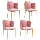 Contemporary Metal Dining Room Chairs Velvet Armless Dining Chairs for Home Use Pink 4 Piece Set Clearhalo ' kitchen&dining_furn' 'Dining Chairs' 'Dining Tables & Seating' 'dining_chair' 'furn' 'furn_dining_chair' 'Furniture' 'furniture_dining_chair' 'Kitchen & Dining Furniture' 'kitchen' 3872032