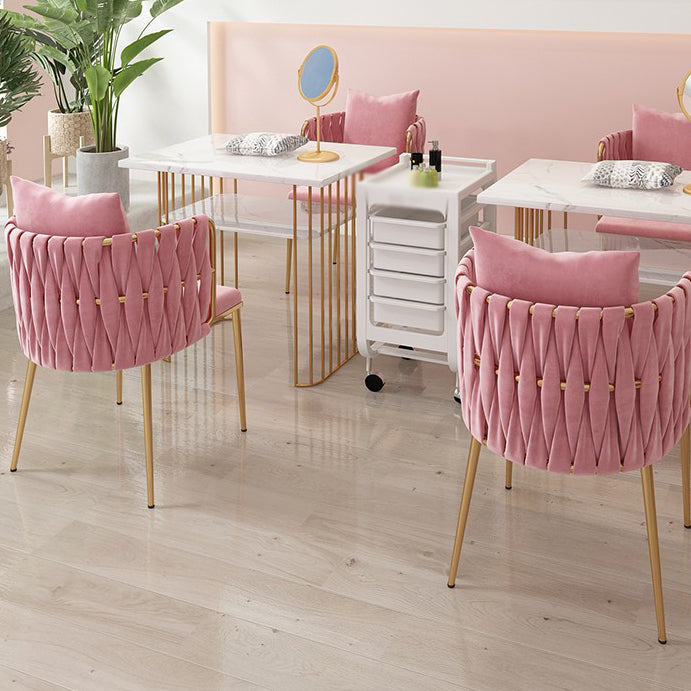 Contemporary Metal Dining Room Chairs Velvet Armless Dining Chairs for Home Use Clearhalo ' kitchen&dining_furn' 'Dining Chairs' 'Dining Tables & Seating' 'dining_chair' 'furn' 'furn_dining_chair' 'Furniture' 'furniture_dining_chair' 'Kitchen & Dining Furniture' 'kitchen' 3872040