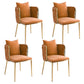 Contemporary Metal Dining Room Chairs Velvet Armless Dining Chairs for Home Use Orange Red 4 Piece Set Clearhalo ' kitchen&dining_furn' 'Dining Chairs' 'Dining Tables & Seating' 'dining_chair' 'furn' 'furn_dining_chair' 'Furniture' 'furniture_dining_chair' 'Kitchen & Dining Furniture' 'kitchen' 3872046
