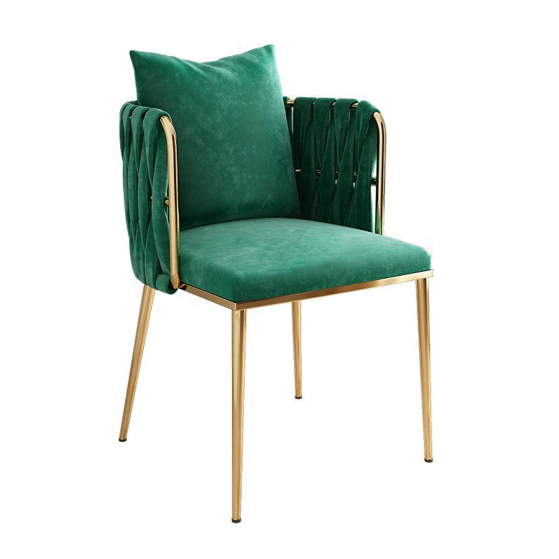 Contemporary Metal Dining Room Chairs Velvet Armless Dining Chairs for Home Use Blackish Green 1 Piece Clearhalo ' kitchen&dining_furn' 'Dining Chairs' 'Dining Tables & Seating' 'dining_chair' 'furn' 'furn_dining_chair' 'Furniture' 'furniture_dining_chair' 'Kitchen & Dining Furniture' 'kitchen' 3872047