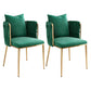 Contemporary Metal Dining Room Chairs Velvet Armless Dining Chairs for Home Use Blackish Green 2 Piece Set Clearhalo ' kitchen&dining_furn' 'Dining Chairs' 'Dining Tables & Seating' 'dining_chair' 'furn' 'furn_dining_chair' 'Furniture' 'furniture_dining_chair' 'Kitchen & Dining Furniture' 'kitchen' 3872048