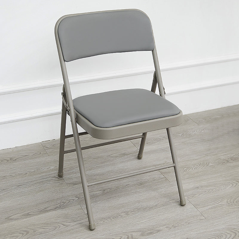 Contemporary Metal Dining Chair Home Armless Folding Open Back Dining Side Chair Grey 1 Piece Clearhalo ' kitchen&dining_furn' 'Dining Chairs' 'Dining Tables & Seating' 'dining_chair' 'furn' 'furn_dining_chair' 'Furniture' 'furniture_dining_chair' 'Kitchen & Dining Furniture' 'kitchen' 3872057