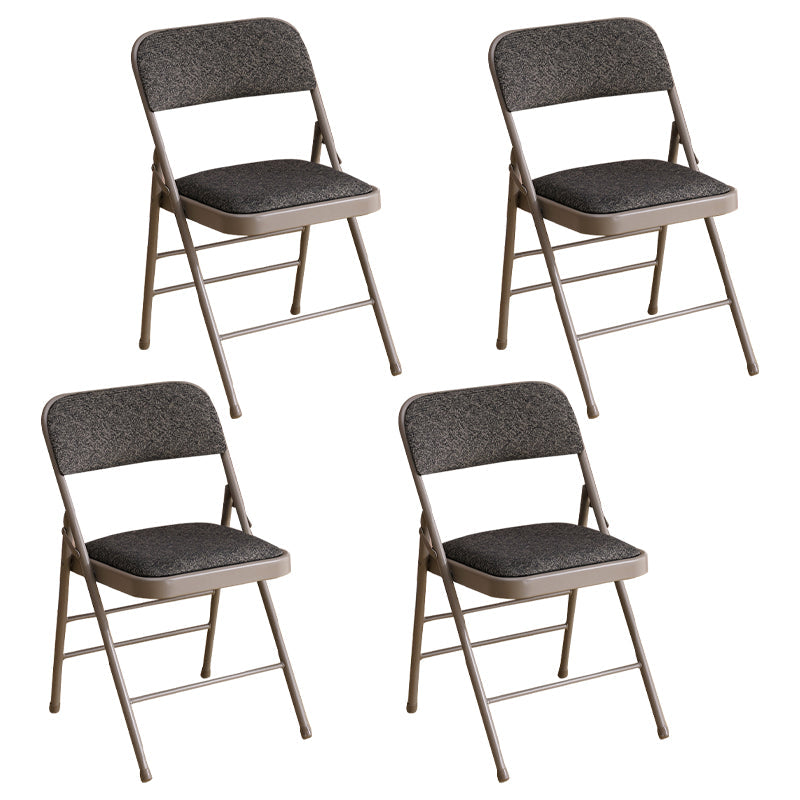 Contemporary Metal Dining Chair Home Armless Folding Open Back Dining Side Chair Dark Gray 4 Piece Set Clearhalo ' kitchen&dining_furn' 'Dining Chairs' 'Dining Tables & Seating' 'dining_chair' 'furn' 'furn_dining_chair' 'Furniture' 'furniture_dining_chair' 'Kitchen & Dining Furniture' 'kitchen' 3872067