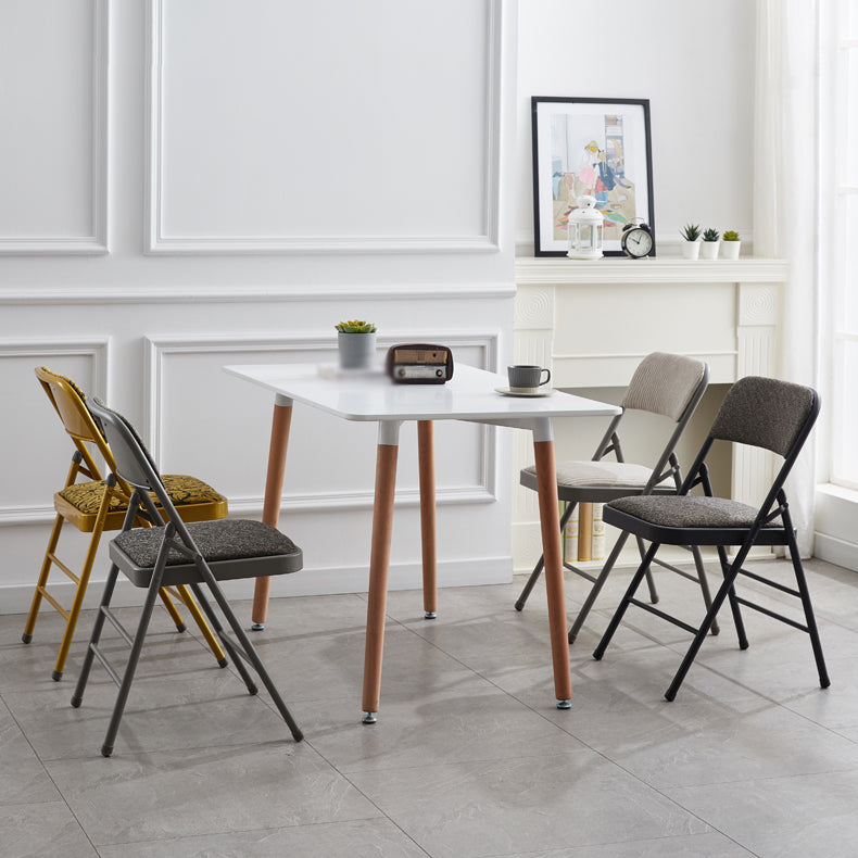 Contemporary Metal Dining Chair Home Armless Folding Open Back Dining Side Chair Clearhalo ' kitchen&dining_furn' 'Dining Chairs' 'Dining Tables & Seating' 'dining_chair' 'furn' 'furn_dining_chair' 'Furniture' 'furniture_dining_chair' 'Kitchen & Dining Furniture' 'kitchen' 3872069