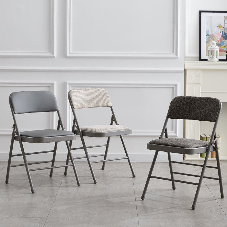 Contemporary Metal Dining Chair Home Armless Folding Open Back Dining Side Chair Clearhalo ' kitchen&dining_furn' 'Dining Chairs' 'Dining Tables & Seating' 'dining_chair' 'furn' 'furn_dining_chair' 'Furniture' 'furniture_dining_chair' 'Kitchen & Dining Furniture' 'kitchen' 3872073