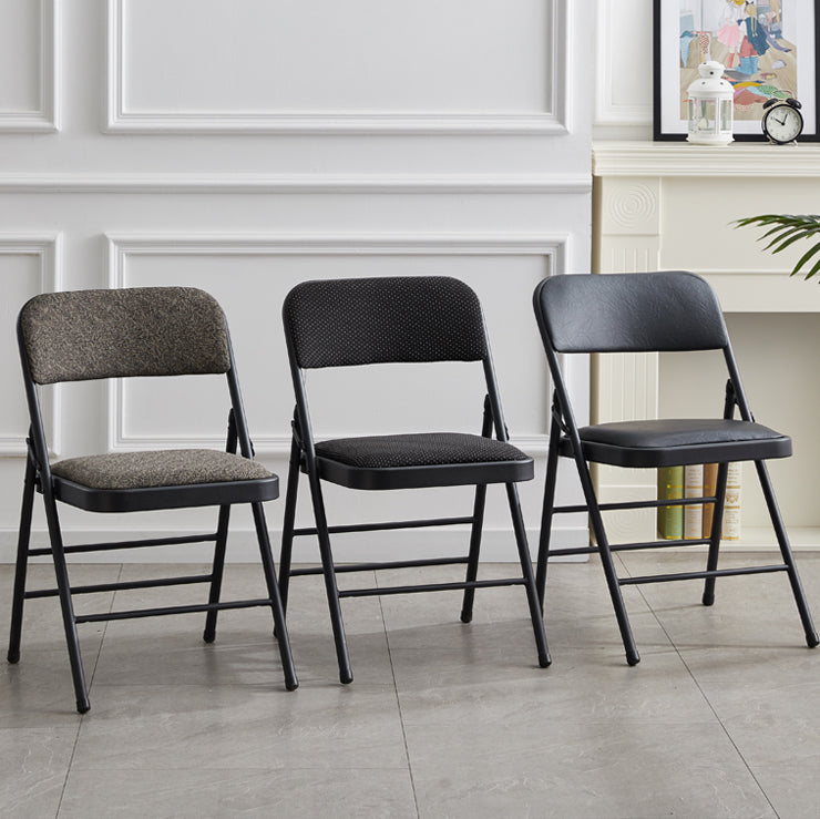 Contemporary Metal Dining Chair Home Armless Folding Open Back Dining Side Chair Clearhalo ' kitchen&dining_furn' 'Dining Chairs' 'Dining Tables & Seating' 'dining_chair' 'furn' 'furn_dining_chair' 'Furniture' 'furniture_dining_chair' 'Kitchen & Dining Furniture' 'kitchen' 3872075