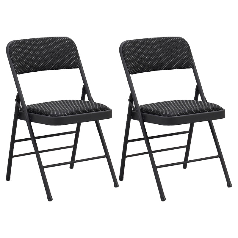 Contemporary Metal Dining Chair Home Armless Folding Open Back Dining Side Chair Black White 2 Piece Set Clearhalo ' kitchen&dining_furn' 'Dining Chairs' 'Dining Tables & Seating' 'dining_chair' 'furn' 'furn_dining_chair' 'Furniture' 'furniture_dining_chair' 'Kitchen & Dining Furniture' 'kitchen' 3872080