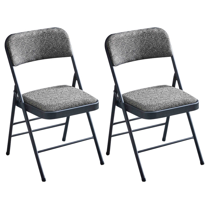 Contemporary Metal Dining Chair Home Armless Folding Open Back Dining Side Chair Black-Gray 2 Piece Set Clearhalo ' kitchen&dining_furn' 'Dining Chairs' 'Dining Tables & Seating' 'dining_chair' 'furn' 'furn_dining_chair' 'Furniture' 'furniture_dining_chair' 'Kitchen & Dining Furniture' 'kitchen' 3872083