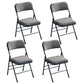 Contemporary Metal Dining Chair Home Armless Folding Open Back Dining Side Chair Black-Gray 4 Piece Set Clearhalo ' kitchen&dining_furn' 'Dining Chairs' 'Dining Tables & Seating' 'dining_chair' 'furn' 'furn_dining_chair' 'Furniture' 'furniture_dining_chair' 'Kitchen & Dining Furniture' 'kitchen' 3872084