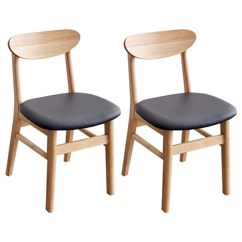 Contemporary Style Wooden Dining Chairs Open Back Dining Side Chair for Kitchen (Set of 2) Black Clearhalo ' kitchen&dining_furn' 'Dining Chairs' 'Dining Tables & Seating' 'dining_chair' 'furn' 'furn_dining_chair' 'Furniture' 'furniture_dining_chair' 'Kitchen & Dining Furniture' 'kitchen' 3872090