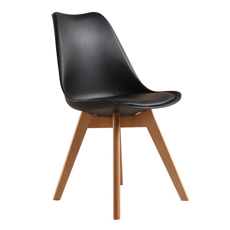 Contemporary Style Dining Room Chair Solid Armless Chairs with Wooden Legs Black 1 Piece Clearhalo ' kitchen&dining_furn' 'Dining Chairs' 'Dining Tables & Seating' 'dining_chair' 'Furniture' 'furniture_dining_chair' 'Kitchen & Dining Furniture' 'kitchen' 3872105