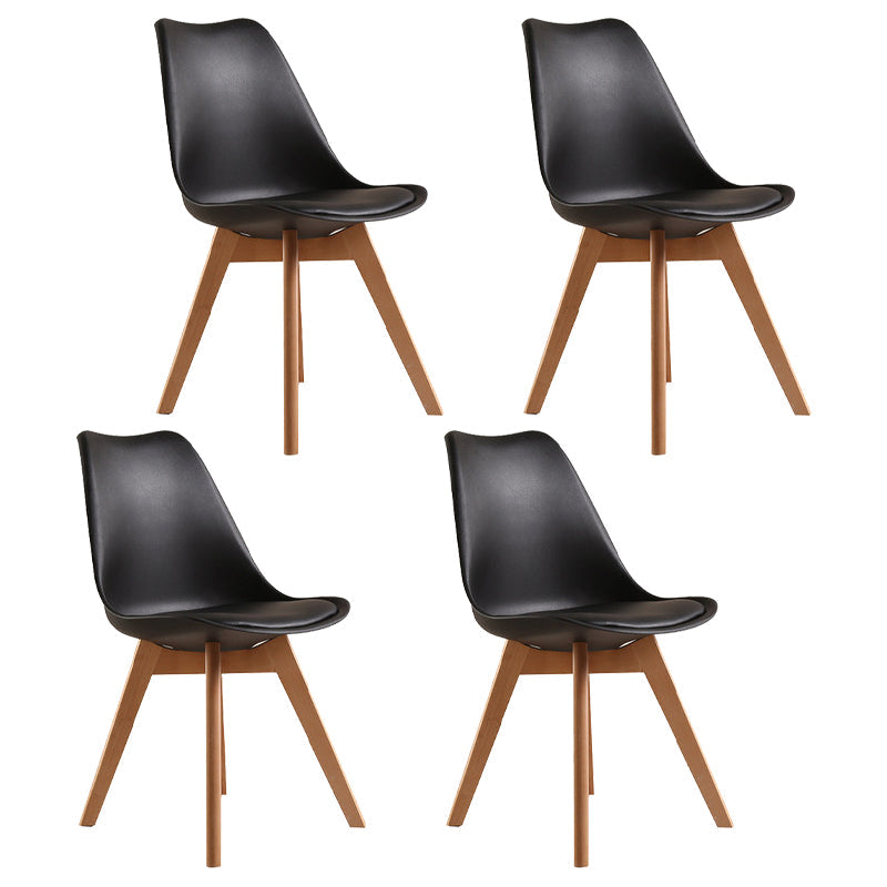 Contemporary Style Dining Room Chair Solid Armless Chairs with Wooden Legs Black Set of 4 Clearhalo ' kitchen&dining_furn' 'Dining Chairs' 'Dining Tables & Seating' 'dining_chair' 'Furniture' 'furniture_dining_chair' 'Kitchen & Dining Furniture' 'kitchen' 3872108