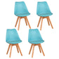 Contemporary Style Dining Room Chair Solid Armless Chairs with Wooden Legs Blue Set of 4 Clearhalo ' kitchen&dining_furn' 'Dining Chairs' 'Dining Tables & Seating' 'dining_chair' 'Furniture' 'furniture_dining_chair' 'Kitchen & Dining Furniture' 'kitchen' 3872131