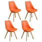 Contemporary Style Dining Room Chair Solid Armless Chairs with Wooden Legs Orange Set of 4 Clearhalo ' kitchen&dining_furn' 'Dining Chairs' 'Dining Tables & Seating' 'dining_chair' 'Furniture' 'furniture_dining_chair' 'Kitchen & Dining Furniture' 'kitchen' 3872137