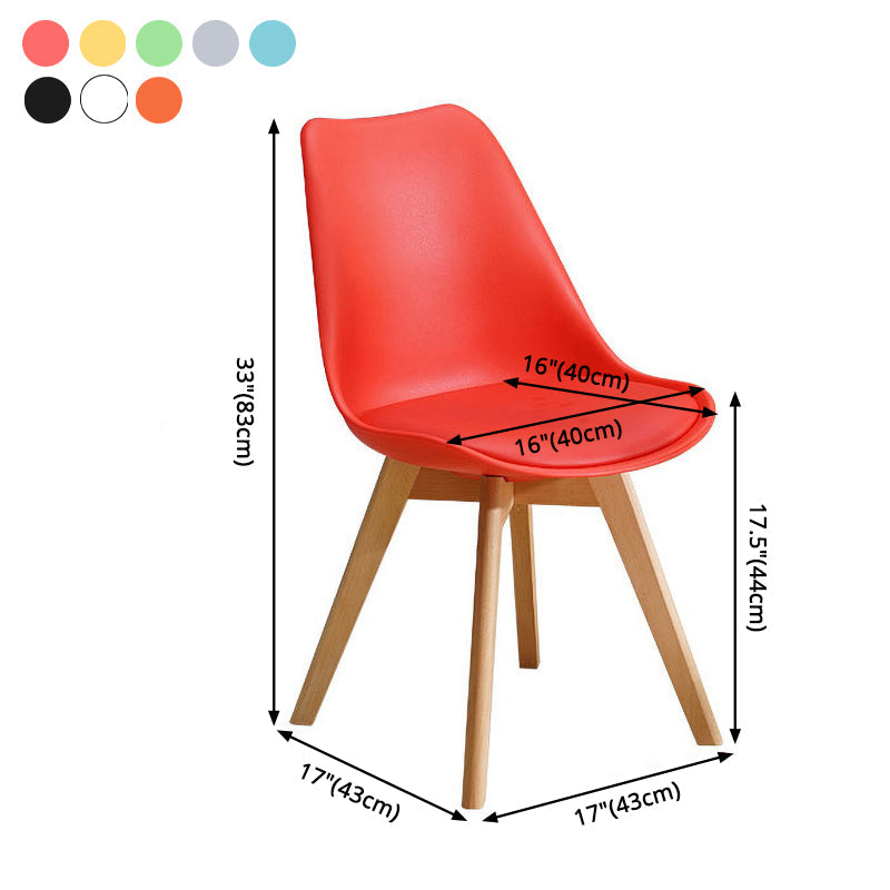 Contemporary Style Dining Room Chair Solid Armless Chairs with Wooden Legs Clearhalo ' kitchen&dining_furn' 'Dining Chairs' 'Dining Tables & Seating' 'dining_chair' 'Furniture' 'furniture_dining_chair' 'Kitchen & Dining Furniture' 'kitchen' 3872138