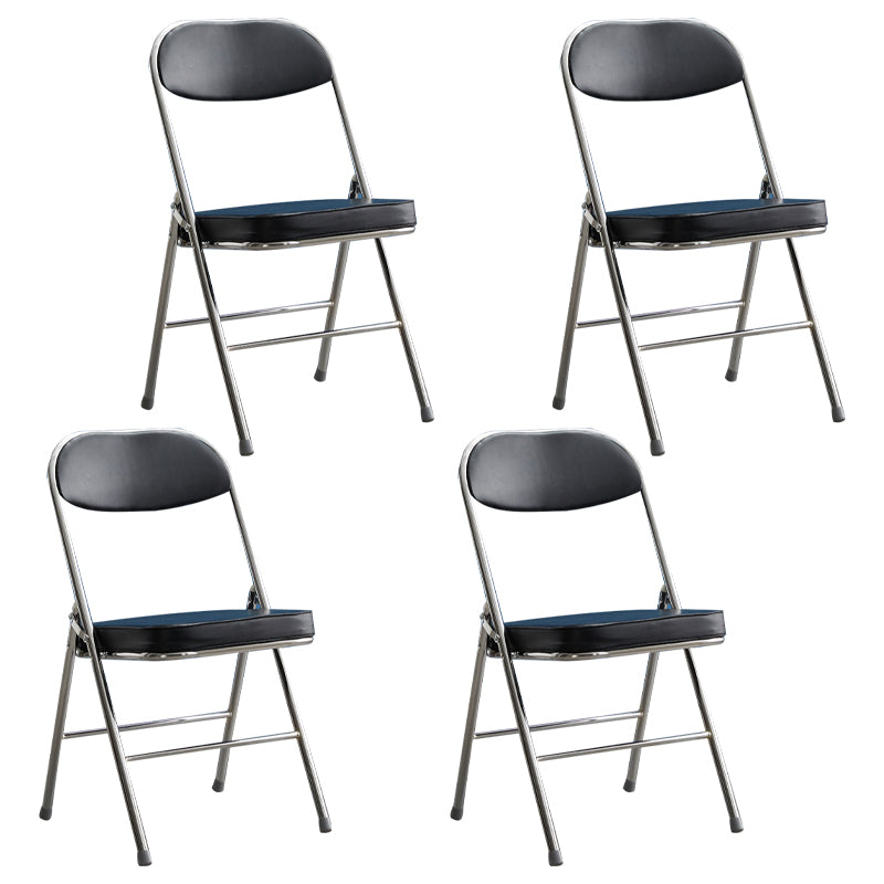 Modern Indoor-Outdoor Metal Side Chair Home Armless Cushioned Open Back Dining Side Chair Black 4 Piece Set Clearhalo ' kitchen&dining_furn' 'Dining Chairs' 'Dining Tables & Seating' 'dining_chair' 'furn' 'furn_dining_chair' 'Furniture' 'furniture_dining_chair' 'Kitchen & Dining Furniture' 'kitchen' 3872174