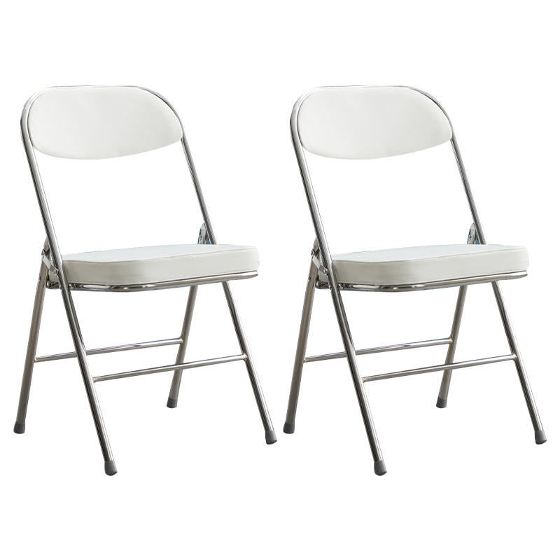 Modern Indoor-Outdoor Metal Side Chair Home Armless Cushioned Open Back Dining Side Chair White 2 Piece Set Clearhalo ' kitchen&dining_furn' 'Dining Chairs' 'Dining Tables & Seating' 'dining_chair' 'furn' 'furn_dining_chair' 'Furniture' 'furniture_dining_chair' 'Kitchen & Dining Furniture' 'kitchen' 3872183