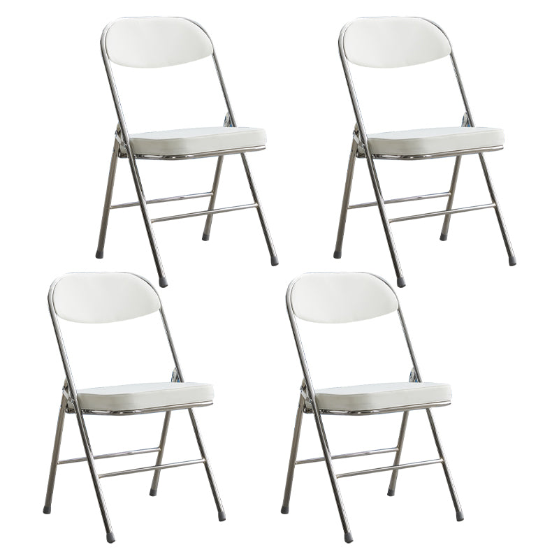 Modern Indoor-Outdoor Metal Side Chair Home Armless Cushioned Open Back Dining Side Chair White 4 Piece Set Clearhalo ' kitchen&dining_furn' 'Dining Chairs' 'Dining Tables & Seating' 'dining_chair' 'furn' 'furn_dining_chair' 'Furniture' 'furniture_dining_chair' 'Kitchen & Dining Furniture' 'kitchen' 3872186