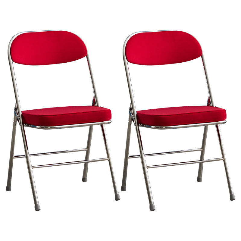 Modern Indoor-Outdoor Metal Side Chair Home Armless Cushioned Open Back Dining Side Chair Red 2 Piece Set Clearhalo ' kitchen&dining_furn' 'Dining Chairs' 'Dining Tables & Seating' 'dining_chair' 'furn' 'furn_dining_chair' 'Furniture' 'furniture_dining_chair' 'Kitchen & Dining Furniture' 'kitchen' 3872190