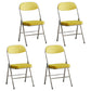 Modern Indoor-Outdoor Metal Side Chair Home Armless Cushioned Open Back Dining Side Chair Yellow 4 Piece Set Clearhalo ' kitchen&dining_furn' 'Dining Chairs' 'Dining Tables & Seating' 'dining_chair' 'furn' 'furn_dining_chair' 'Furniture' 'furniture_dining_chair' 'Kitchen & Dining Furniture' 'kitchen' 3872198