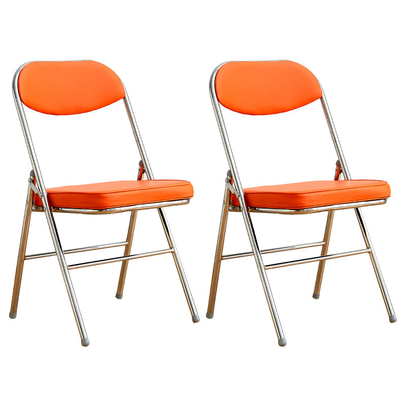 Modern Indoor-Outdoor Metal Side Chair Home Armless Cushioned Open Back Dining Side Chair Orange 2 Piece Set Clearhalo ' kitchen&dining_furn' 'Dining Chairs' 'Dining Tables & Seating' 'dining_chair' 'furn' 'furn_dining_chair' 'Furniture' 'furniture_dining_chair' 'Kitchen & Dining Furniture' 'kitchen' 3872200