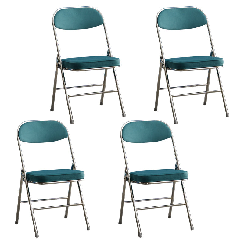 Modern Indoor-Outdoor Metal Side Chair Home Armless Cushioned Open Back Dining Side Chair Blue 4 Piece Set Clearhalo ' kitchen&dining_furn' 'Dining Chairs' 'Dining Tables & Seating' 'dining_chair' 'furn' 'furn_dining_chair' 'Furniture' 'furniture_dining_chair' 'Kitchen & Dining Furniture' 'kitchen' 3872207