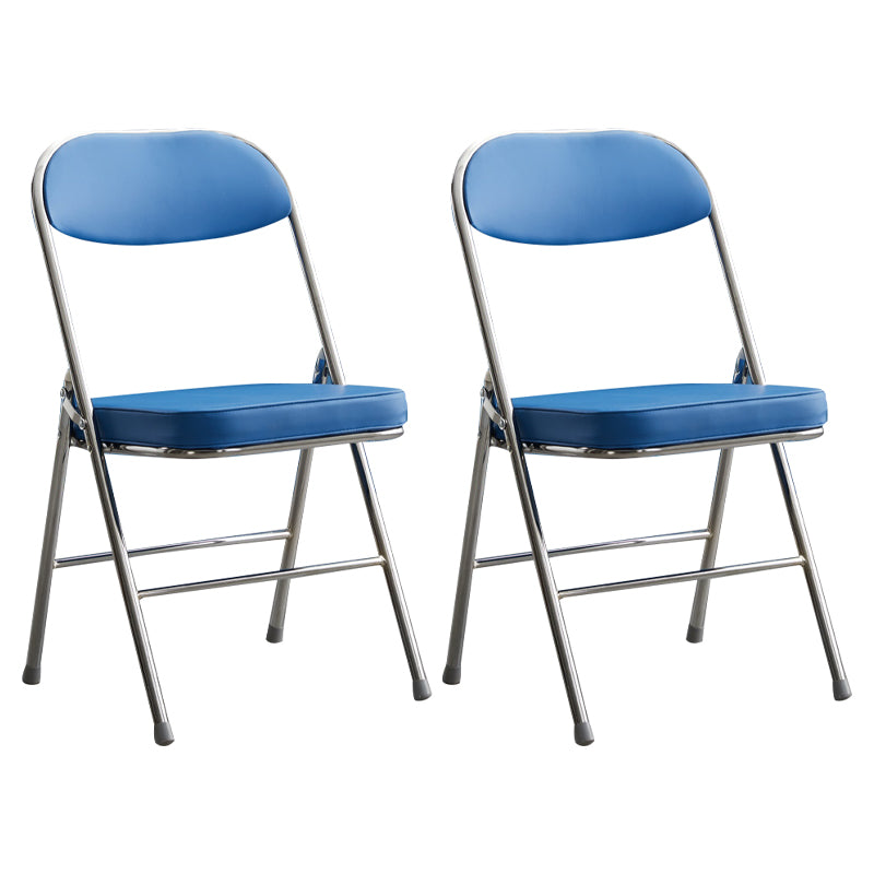 Modern Indoor-Outdoor Metal Side Chair Home Armless Cushioned Open Back Dining Side Chair Sky Blue 2 Piece Set Clearhalo ' kitchen&dining_furn' 'Dining Chairs' 'Dining Tables & Seating' 'dining_chair' 'furn' 'furn_dining_chair' 'Furniture' 'furniture_dining_chair' 'Kitchen & Dining Furniture' 'kitchen' 3872209