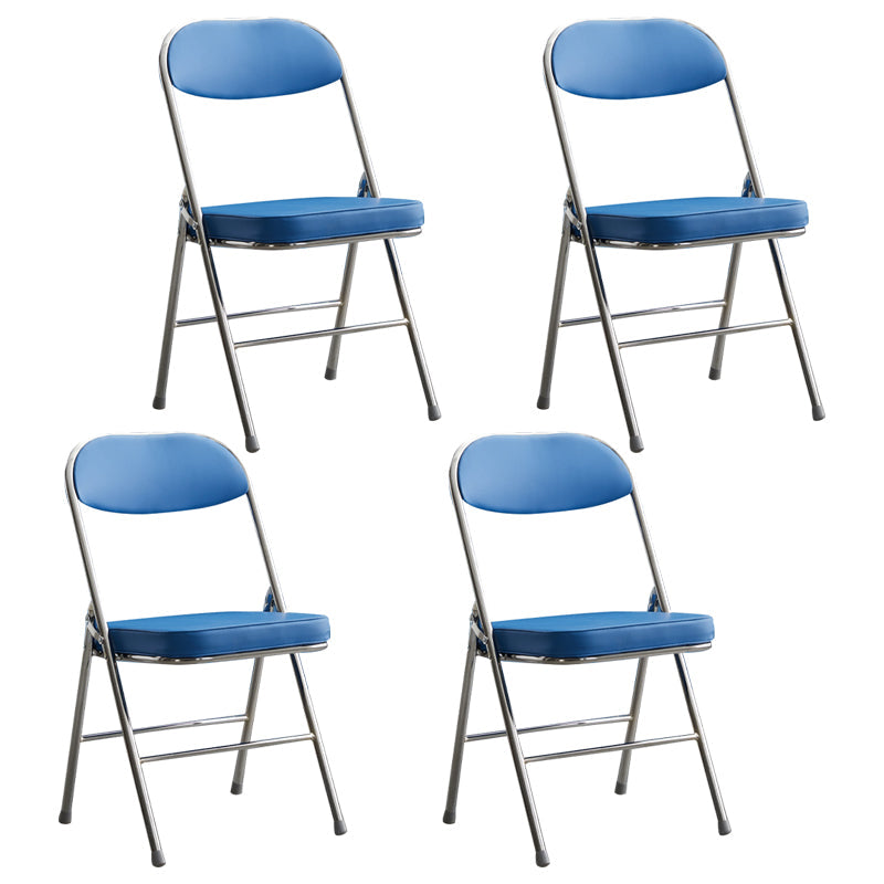 Modern Indoor-Outdoor Metal Side Chair Home Armless Cushioned Open Back Dining Side Chair Sky Blue 4 Piece Set Clearhalo ' kitchen&dining_furn' 'Dining Chairs' 'Dining Tables & Seating' 'dining_chair' 'furn' 'furn_dining_chair' 'Furniture' 'furniture_dining_chair' 'Kitchen & Dining Furniture' 'kitchen' 3872210