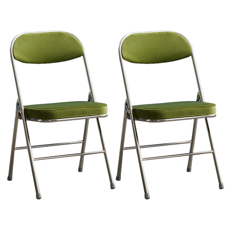 Modern Indoor-Outdoor Metal Side Chair Home Armless Cushioned Open Back Dining Side Chair Green 2 Piece Set Clearhalo ' kitchen&dining_furn' 'Dining Chairs' 'Dining Tables & Seating' 'dining_chair' 'furn' 'furn_dining_chair' 'Furniture' 'furniture_dining_chair' 'Kitchen & Dining Furniture' 'kitchen' 3872212