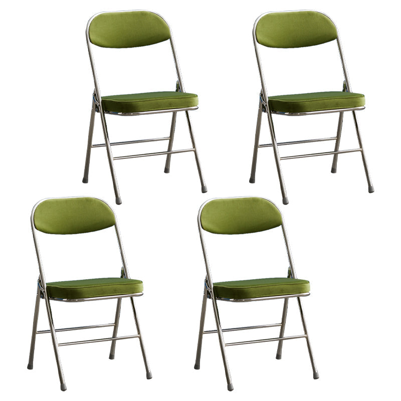 Modern Indoor-Outdoor Metal Side Chair Home Armless Cushioned Open Back Dining Side Chair Green 4 Piece Set Clearhalo ' kitchen&dining_furn' 'Dining Chairs' 'Dining Tables & Seating' 'dining_chair' 'furn' 'furn_dining_chair' 'Furniture' 'furniture_dining_chair' 'Kitchen & Dining Furniture' 'kitchen' 3872213