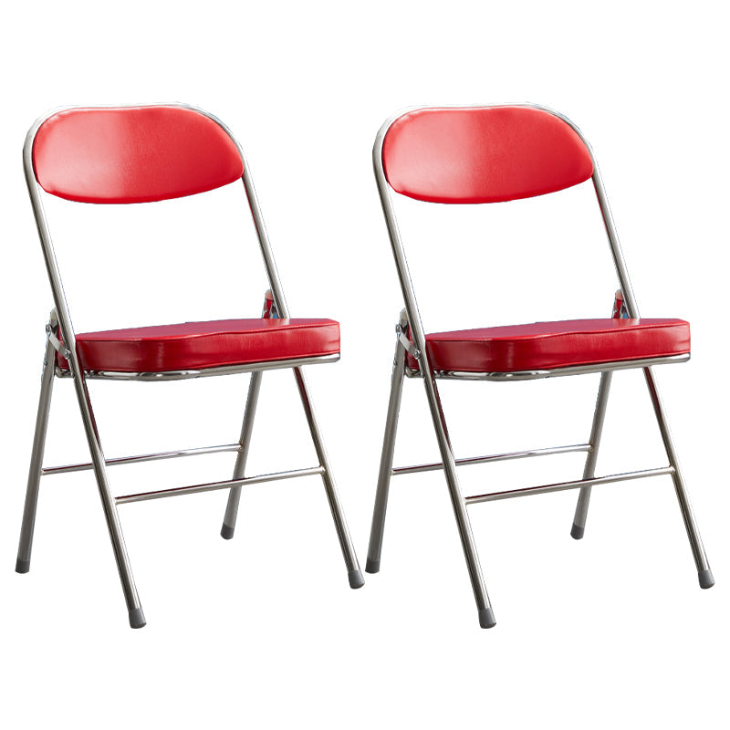 Modern Indoor-Outdoor Metal Side Chair Home Armless Cushioned Open Back Dining Side Chair Dark Red 2 Piece Set Clearhalo ' kitchen&dining_furn' 'Dining Chairs' 'Dining Tables & Seating' 'dining_chair' 'furn' 'furn_dining_chair' 'Furniture' 'furniture_dining_chair' 'Kitchen & Dining Furniture' 'kitchen' 3872215