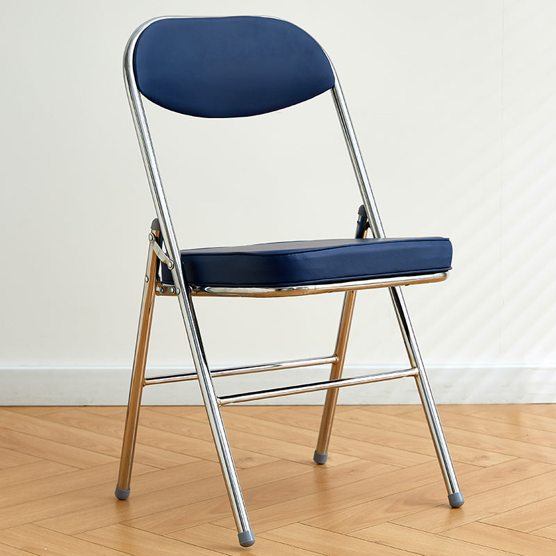 Modern Indoor-Outdoor Metal Side Chair Home Armless Cushioned Open Back Dining Side Chair Dark Blue 1 Piece Clearhalo ' kitchen&dining_furn' 'Dining Chairs' 'Dining Tables & Seating' 'dining_chair' 'furn' 'furn_dining_chair' 'Furniture' 'furniture_dining_chair' 'Kitchen & Dining Furniture' 'kitchen' 3872217