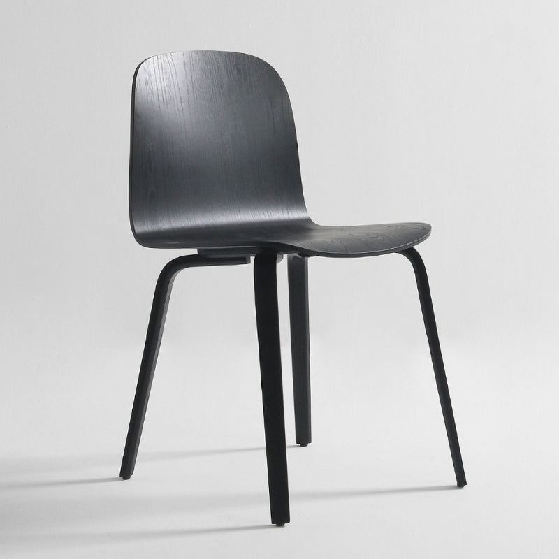 Modern Style Dining Side Chair Armless Solid Back Chair with Wooden Legs for Kitchen Black 1 Piece Clearhalo ' kitchen&dining_furn' 'Dining Chairs' 'Dining Tables & Seating' 'dining_chair' 'furn' 'furn_dining_chair' 'Furniture' 'furniture_dining_chair' 'Kitchen & Dining Furniture' 'kitchen' 3872222