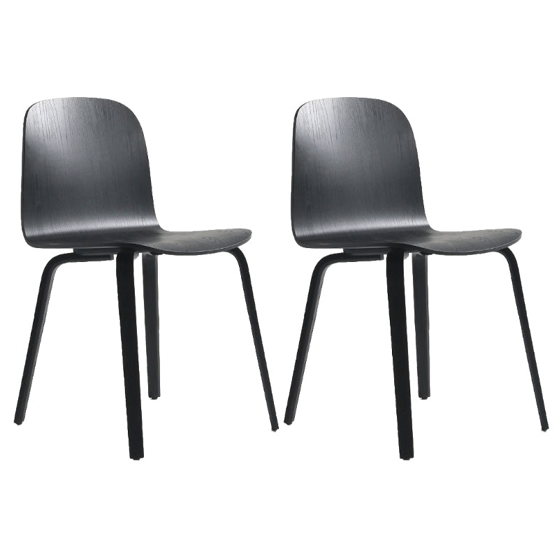 Modern Style Dining Side Chair Armless Solid Back Chair with Wooden Legs for Kitchen Black 2 Piece Set Clearhalo ' kitchen&dining_furn' 'Dining Chairs' 'Dining Tables & Seating' 'dining_chair' 'furn' 'furn_dining_chair' 'Furniture' 'furniture_dining_chair' 'Kitchen & Dining Furniture' 'kitchen' 3872223