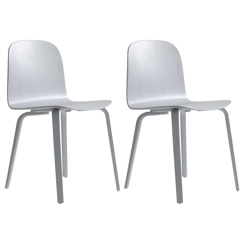 Modern Style Dining Side Chair Armless Solid Back Chair with Wooden Legs for Kitchen Grey 2 Piece Set Clearhalo ' kitchen&dining_furn' 'Dining Chairs' 'Dining Tables & Seating' 'dining_chair' 'furn' 'furn_dining_chair' 'Furniture' 'furniture_dining_chair' 'Kitchen & Dining Furniture' 'kitchen' 3872230
