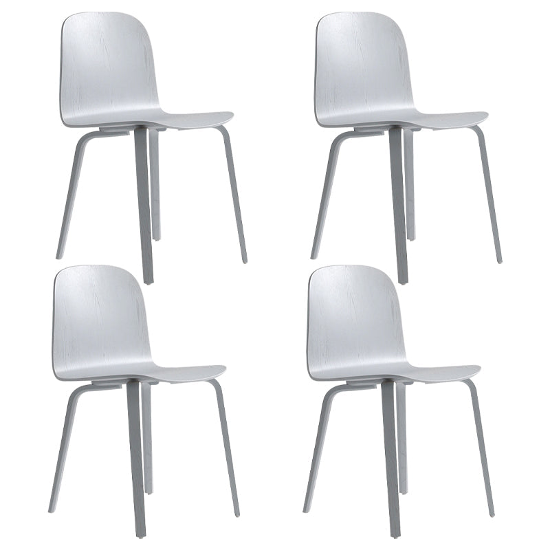 Modern Style Dining Side Chair Armless Solid Back Chair with Wooden Legs for Kitchen Grey 4 Piece Set Clearhalo ' kitchen&dining_furn' 'Dining Chairs' 'Dining Tables & Seating' 'dining_chair' 'furn' 'furn_dining_chair' 'Furniture' 'furniture_dining_chair' 'Kitchen & Dining Furniture' 'kitchen' 3872232