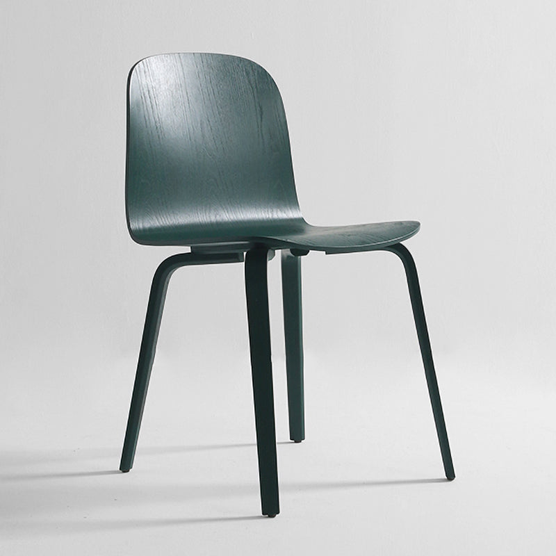 Modern Style Dining Side Chair Armless Solid Back Chair with Wooden Legs for Kitchen Blackish Green 1 Piece Clearhalo ' kitchen&dining_furn' 'Dining Chairs' 'Dining Tables & Seating' 'dining_chair' 'furn' 'furn_dining_chair' 'Furniture' 'furniture_dining_chair' 'Kitchen & Dining Furniture' 'kitchen' 3872234