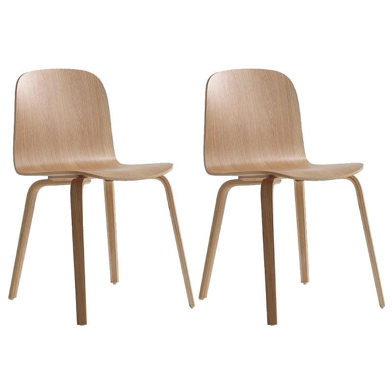 Modern Style Dining Side Chair Armless Solid Back Chair with Wooden Legs for Kitchen Natural 2 Piece Set Clearhalo ' kitchen&dining_furn' 'Dining Chairs' 'Dining Tables & Seating' 'dining_chair' 'furn' 'furn_dining_chair' 'Furniture' 'furniture_dining_chair' 'Kitchen & Dining Furniture' 'kitchen' 3872241