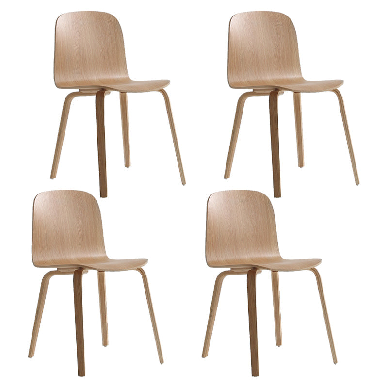 Modern Style Dining Side Chair Armless Solid Back Chair with Wooden Legs for Kitchen Natural 4 Piece Set Clearhalo ' kitchen&dining_furn' 'Dining Chairs' 'Dining Tables & Seating' 'dining_chair' 'furn' 'furn_dining_chair' 'Furniture' 'furniture_dining_chair' 'Kitchen & Dining Furniture' 'kitchen' 3872242