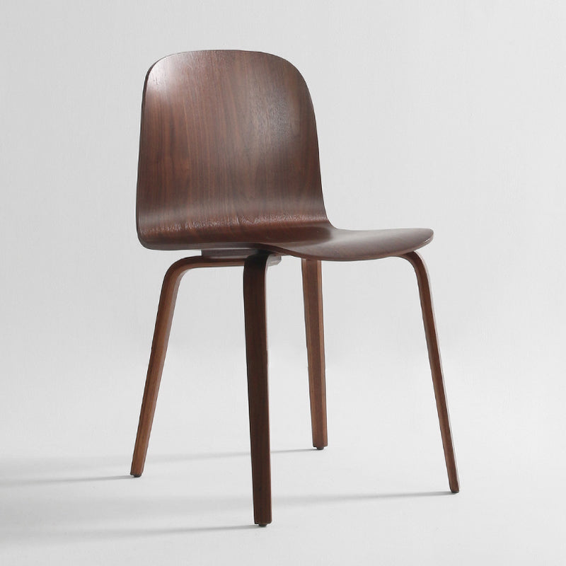 Modern Style Dining Side Chair Armless Solid Back Chair with Wooden Legs for Kitchen Walnut 1 Piece Clearhalo ' kitchen&dining_furn' 'Dining Chairs' 'Dining Tables & Seating' 'dining_chair' 'furn' 'furn_dining_chair' 'Furniture' 'furniture_dining_chair' 'Kitchen & Dining Furniture' 'kitchen' 3872243