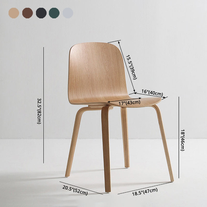 Modern Style Dining Side Chair Armless Solid Back Chair with Wooden Legs for Kitchen Clearhalo ' kitchen&dining_furn' 'Dining Chairs' 'Dining Tables & Seating' 'dining_chair' 'furn' 'furn_dining_chair' 'Furniture' 'furniture_dining_chair' 'Kitchen & Dining Furniture' 'kitchen' 3872246