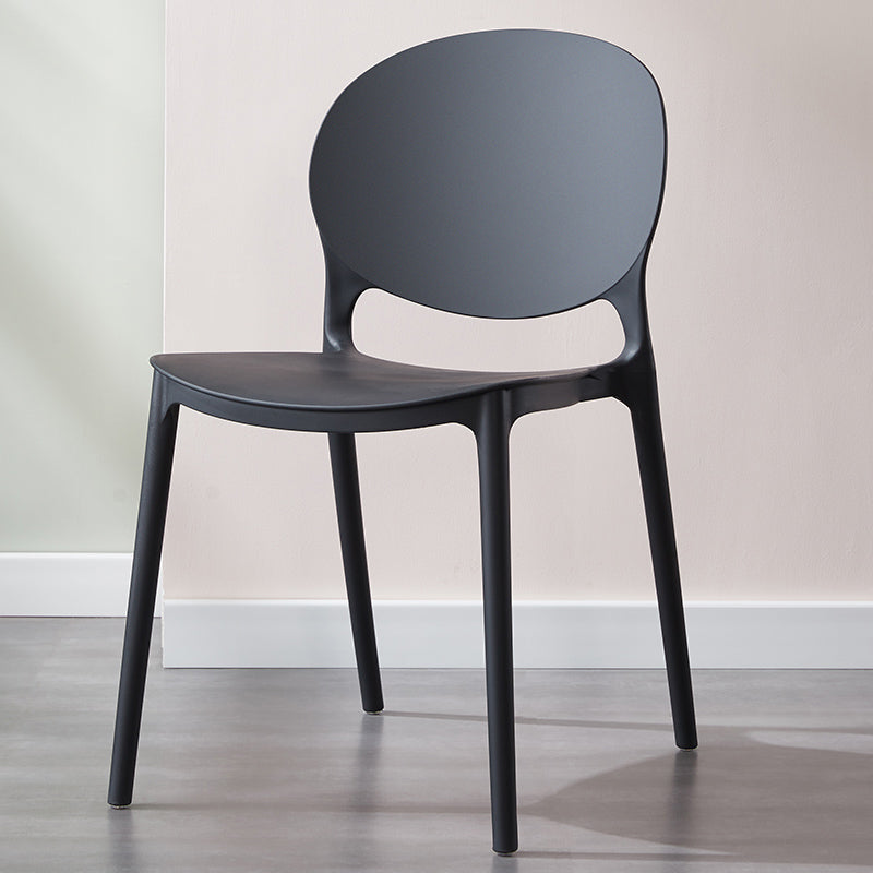 Scandinavian Plastic Dining Side Chair Open Back Matte Finish Dining Chair Black 1 Piece Clearhalo ' kitchen&dining_furn' 'Dining Chairs' 'Dining Tables & Seating' 'dining_chair' 'furn' 'furn_dining_chair' 'Furniture' 'furniture_dining_chair' 'Kitchen & Dining Furniture' 'kitchen' 3872248