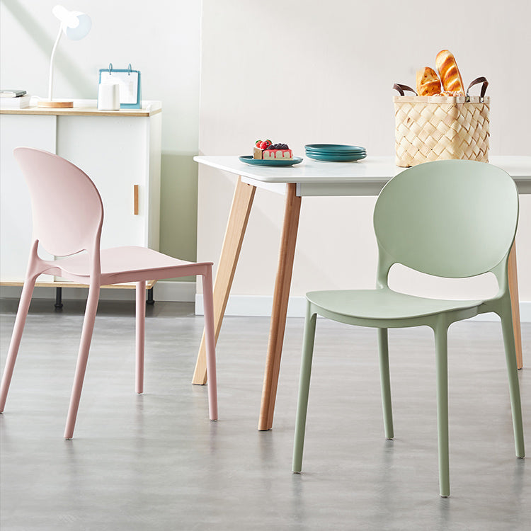 Scandinavian Plastic Dining Side Chair Open Back Matte Finish Dining Chair Clearhalo ' kitchen&dining_furn' 'Dining Chairs' 'Dining Tables & Seating' 'dining_chair' 'furn' 'furn_dining_chair' 'Furniture' 'furniture_dining_chair' 'Kitchen & Dining Furniture' 'kitchen' 3872249