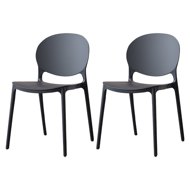 Scandinavian Plastic Dining Side Chair Open Back Matte Finish Dining Chair Black 2 Piece Set Clearhalo ' kitchen&dining_furn' 'Dining Chairs' 'Dining Tables & Seating' 'dining_chair' 'furn' 'furn_dining_chair' 'Furniture' 'furniture_dining_chair' 'Kitchen & Dining Furniture' 'kitchen' 3872250